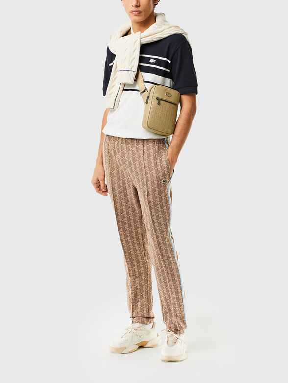 Brown sports trouser with monogram print - 4
