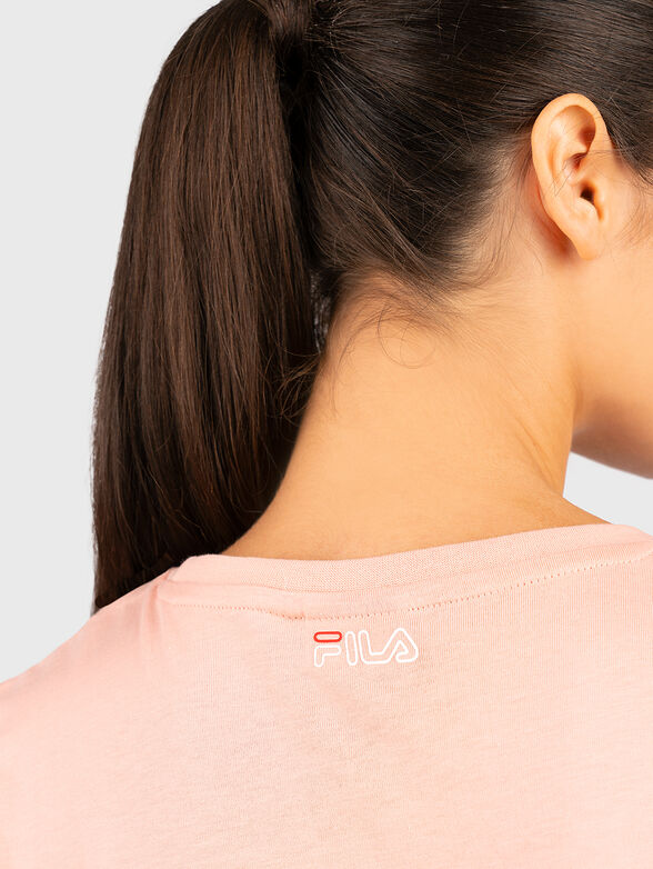 LADAN pink T-shirt with logo detail - 3