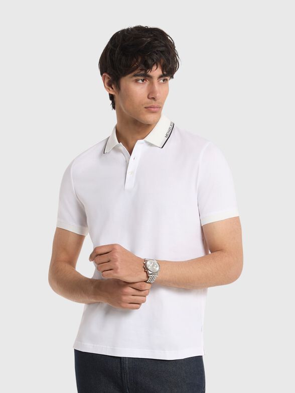 Cotton polo-shirt with logo detail - 1