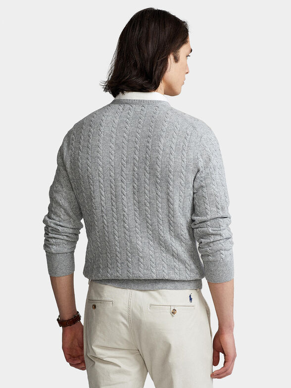 Gray sweater with figural texture - 3