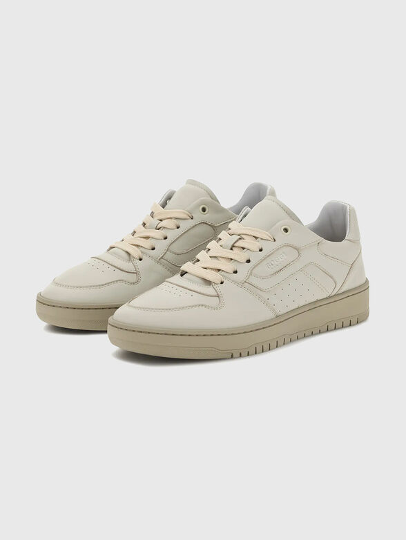 Leather sneakers with a logo detail - 3