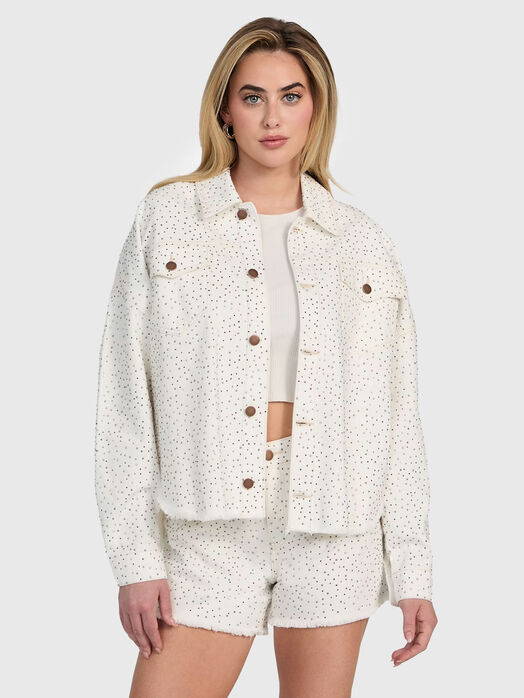 Denim jacket with rhinestones