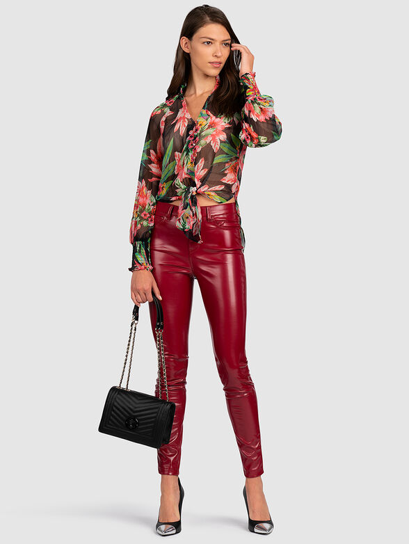 Black pants from faux leather - 4