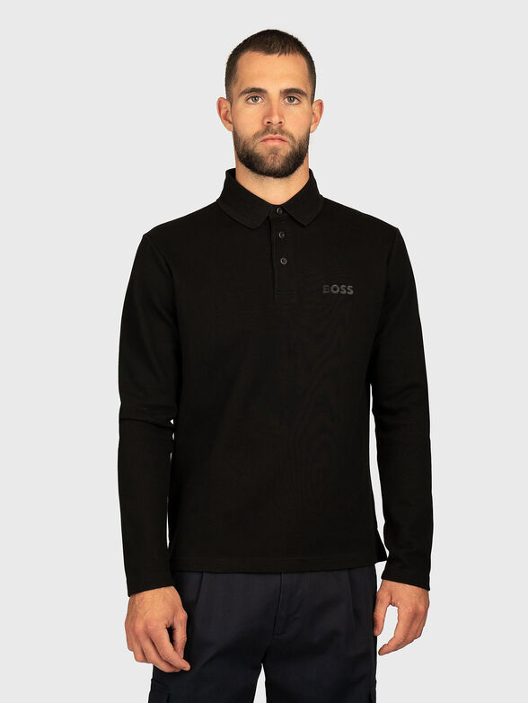 Long sleeved cotton polo shirt - 1