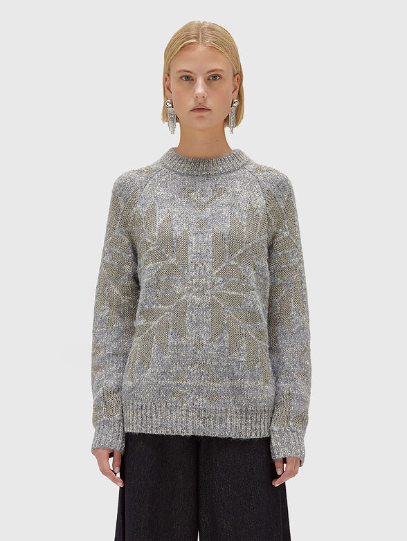 Wool blend sweater with lurex - 1