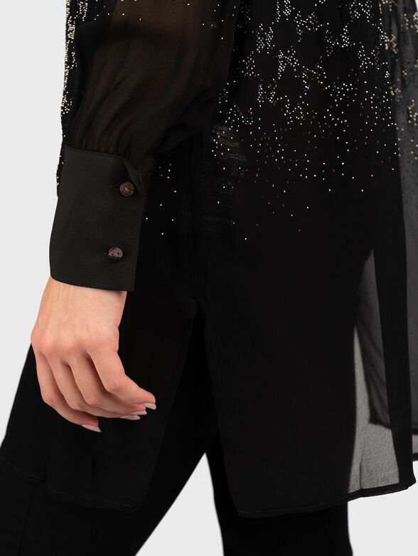 Sheer shirt with rhinestones - 5