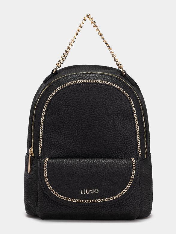 Black backpack with accent chains - 1