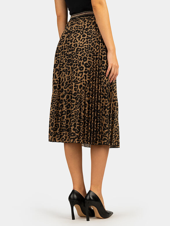 Pleated skirt with animal print - 3