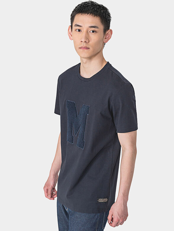 Cotton t-shirt in blue color - 3
