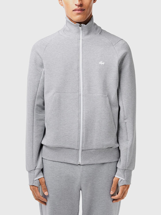 Cotton sweatshirt with zip - 1