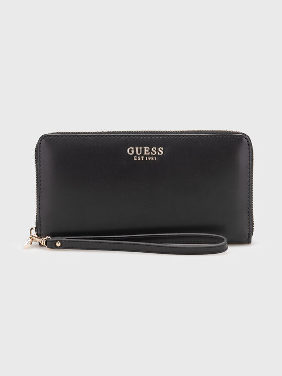 Портмоне с лого детайл в черно - 1