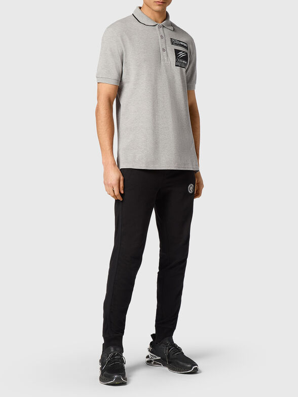 Polo shirt in black with contact logo print - 2