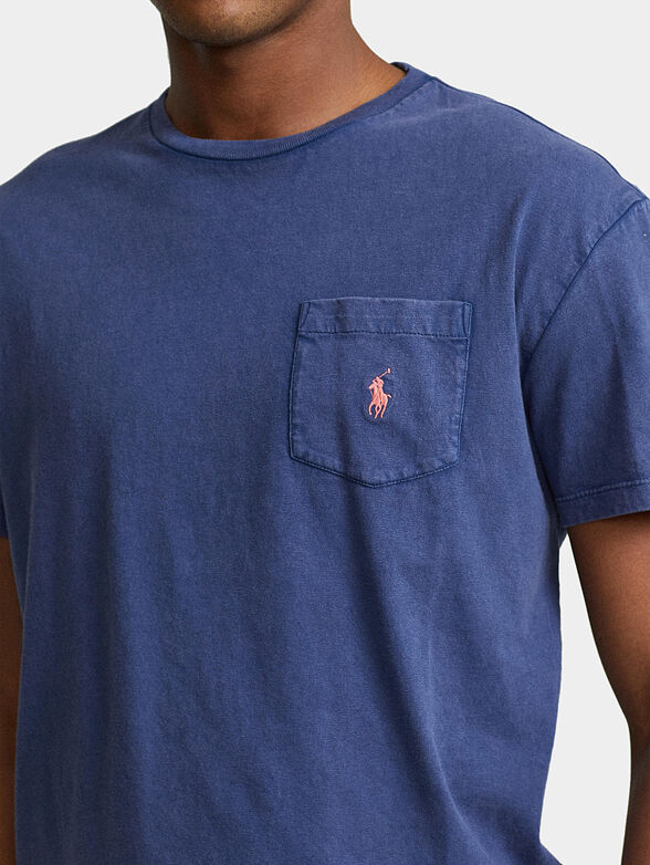 Blue T-shirt with pocket - 4