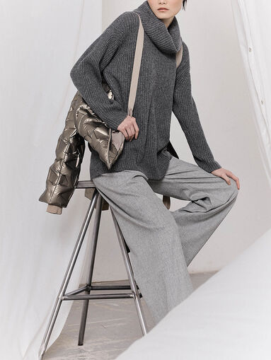 Trousers with high waist and wide legs - 5