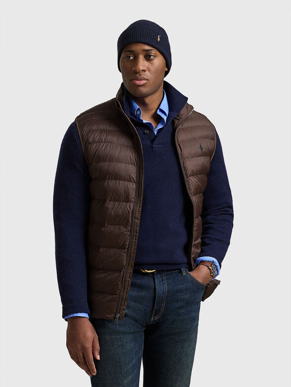 Brown vest with logo accent - 1