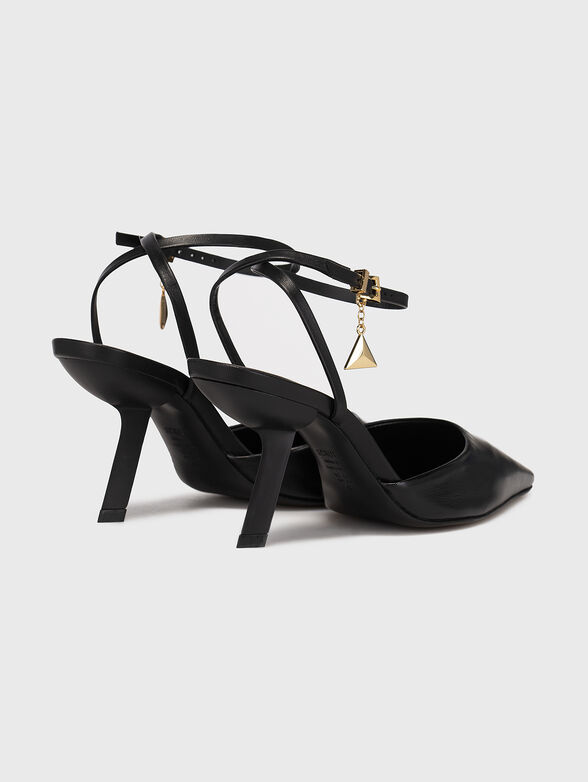 Black leather shoes with metal accent - 3