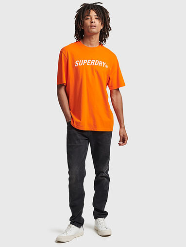 Green cotton T-shirt with logo print - 5
