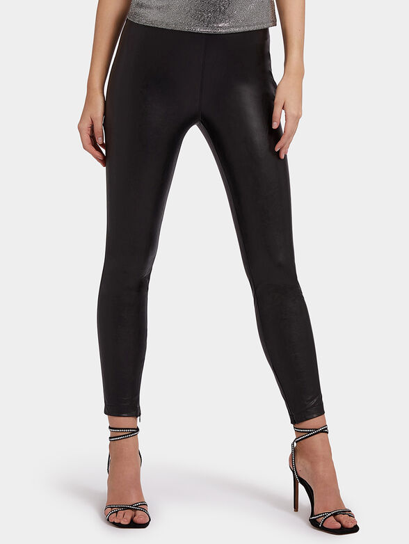 PRISCILLA black faux leather leggings - 1