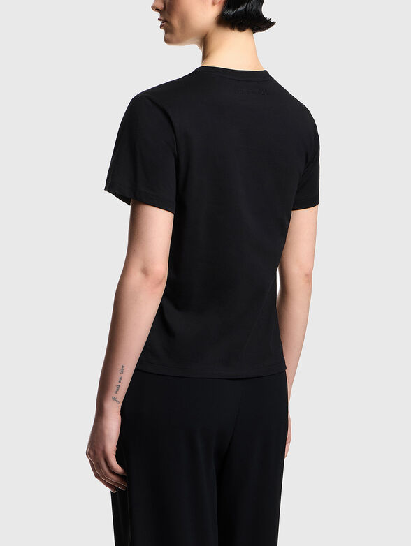Black T-shirt with an embroidered logo - 3