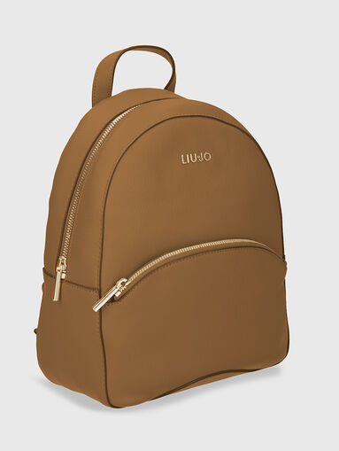 Beige backpack with mini logo  - 4