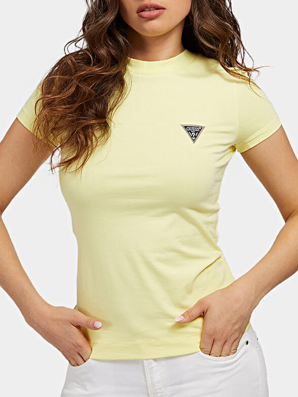 Cotton t-shirt with triangle logo - 1