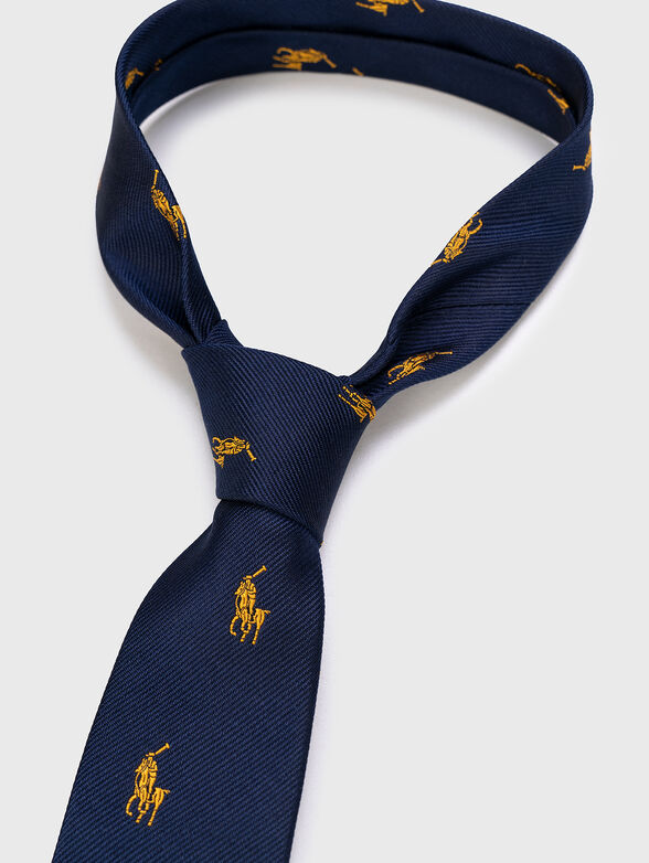 Silk tie with logo effect  - 3