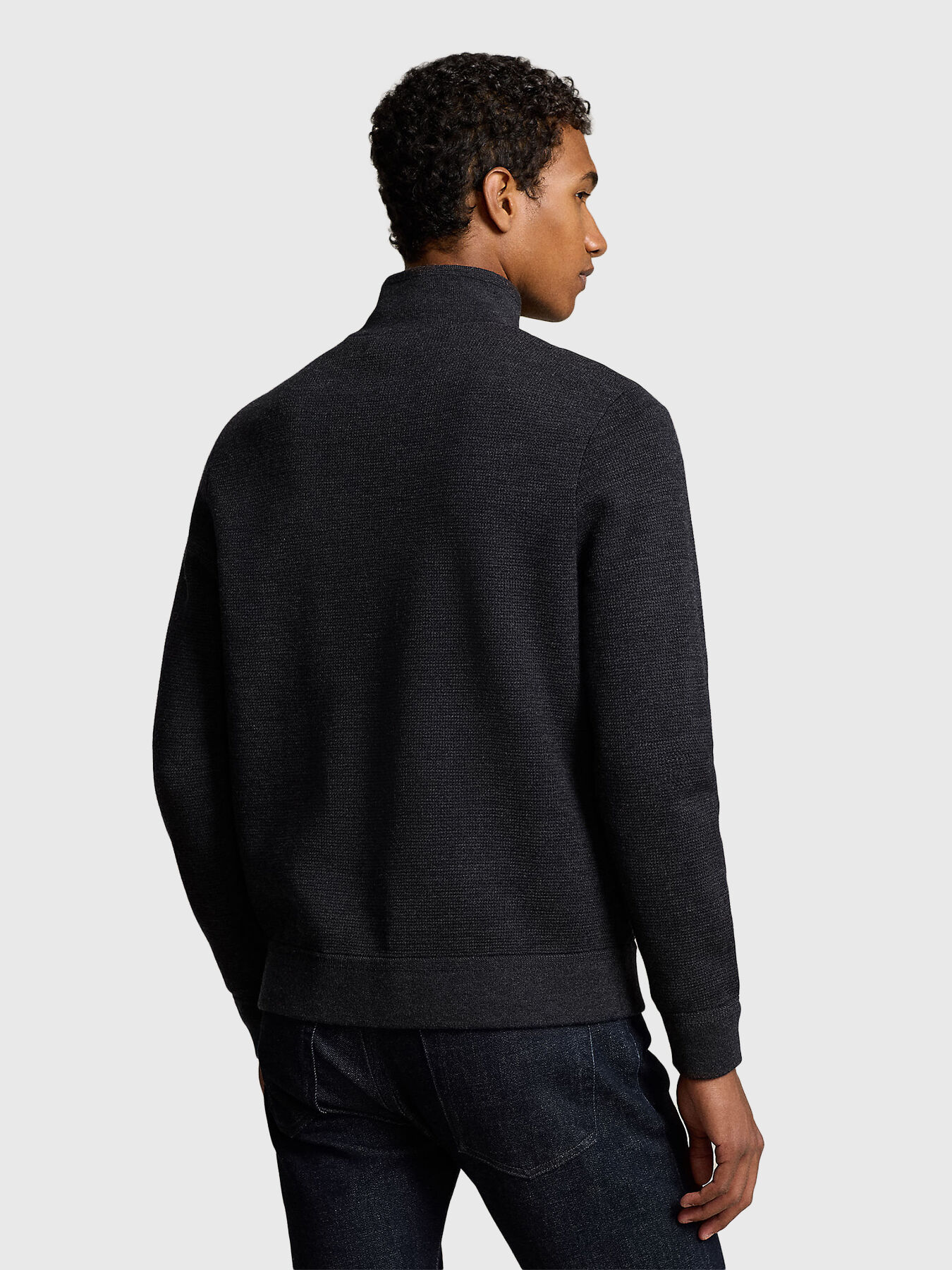 Cardigan with knitted sleeves and zip brand POLO RALPH