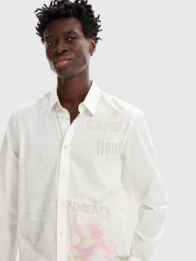 Cotton shirt with print  - 5