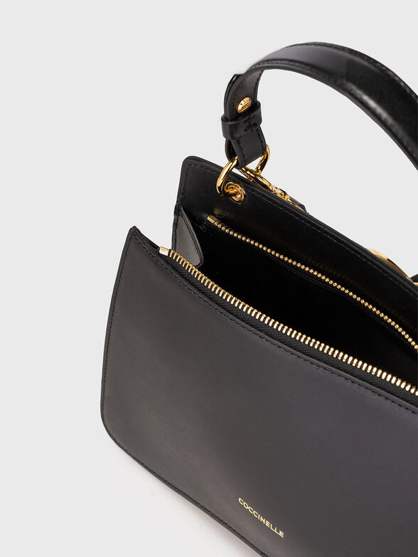 Beige leather bag with long strap - 6