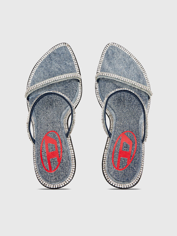 D-HAVANNA SDL heeled mules in rhinestones denim - 6