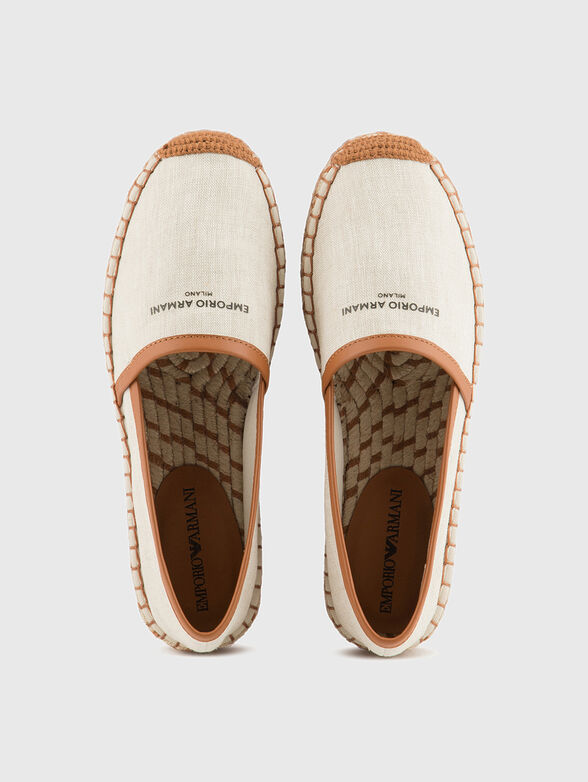 Linen espadrilles with logo inscription - 5