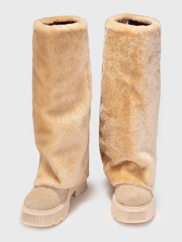 TURIN 8 leather boots with wool detail - 6