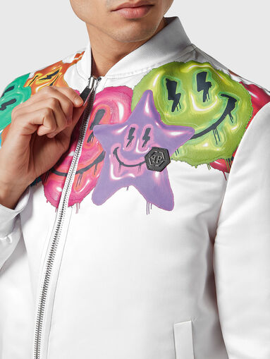 SMILE bomber jacket with multicolour print - 5