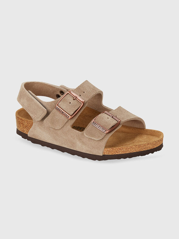 MILANO suede sandals in beige - 2