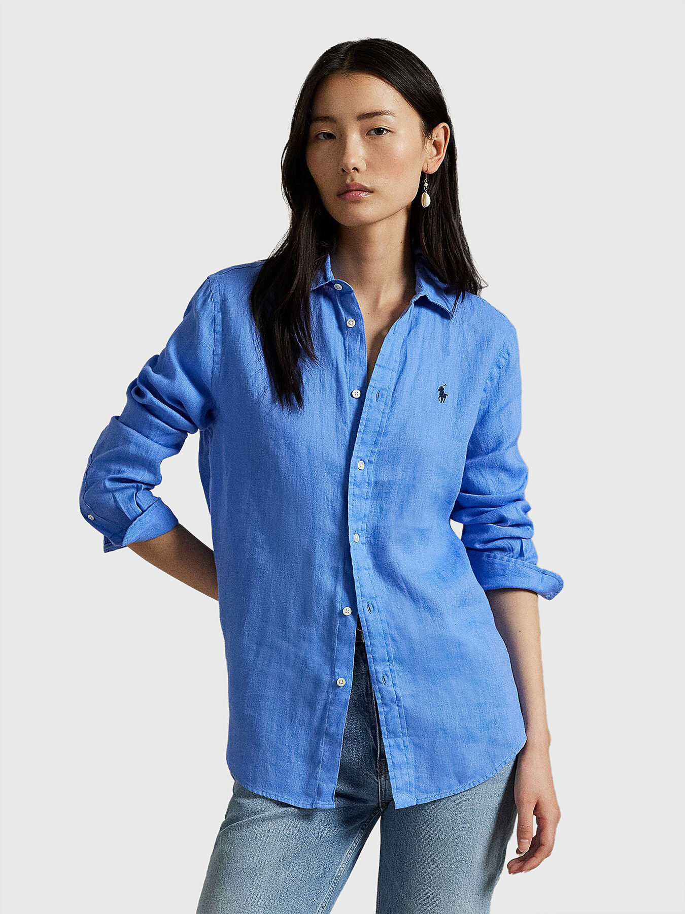 Tシャツ・カットソー POLO RALPH LAUREN Woman T-Shirt Blue 211A88634 001 Polo Ralph Lauren Womens Short Sleeve T-Shirt (Medium, Navy