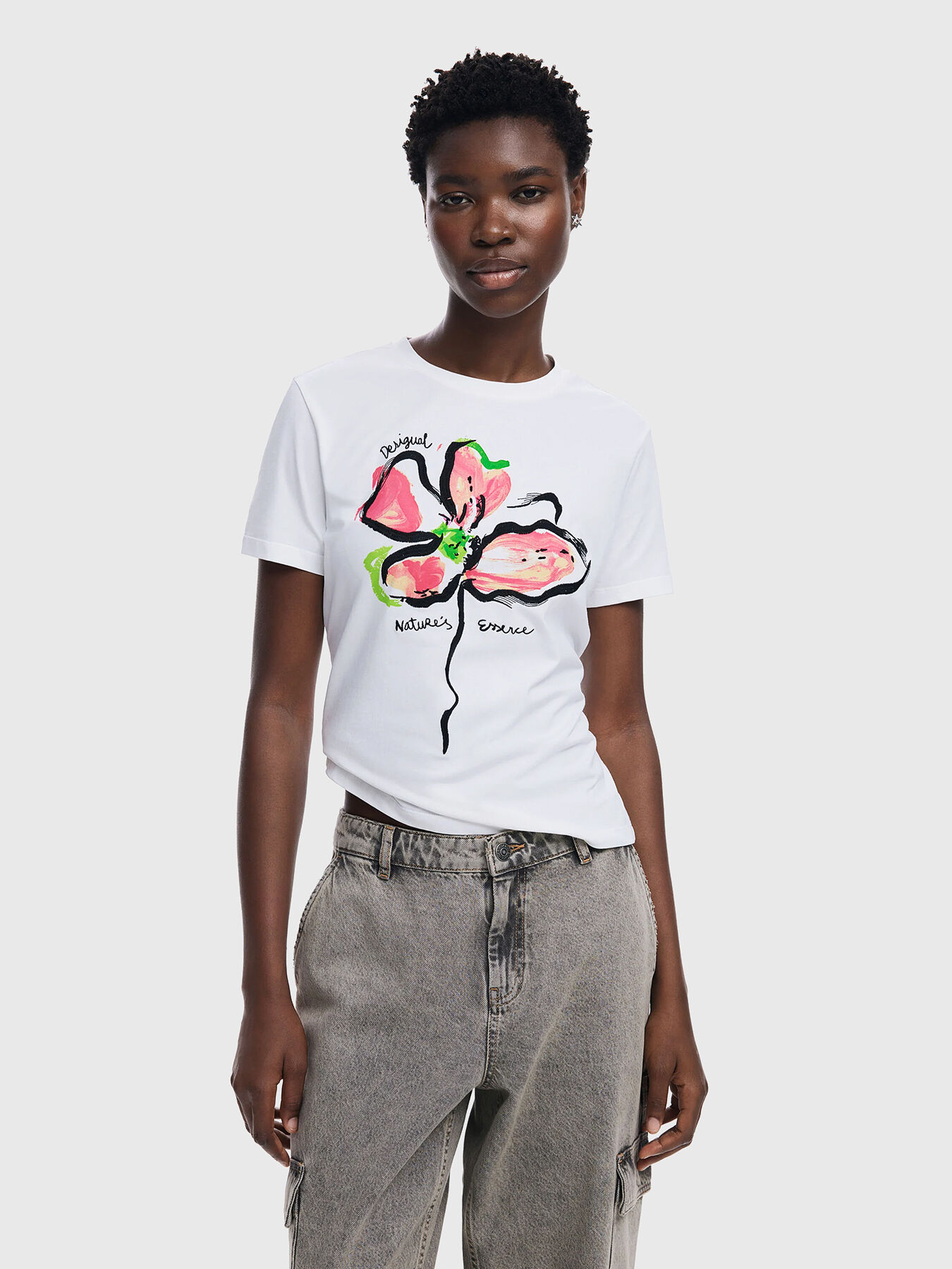 トップス Desigual border & letter design t-shirt Word print T-shirt men's I Desigual.com