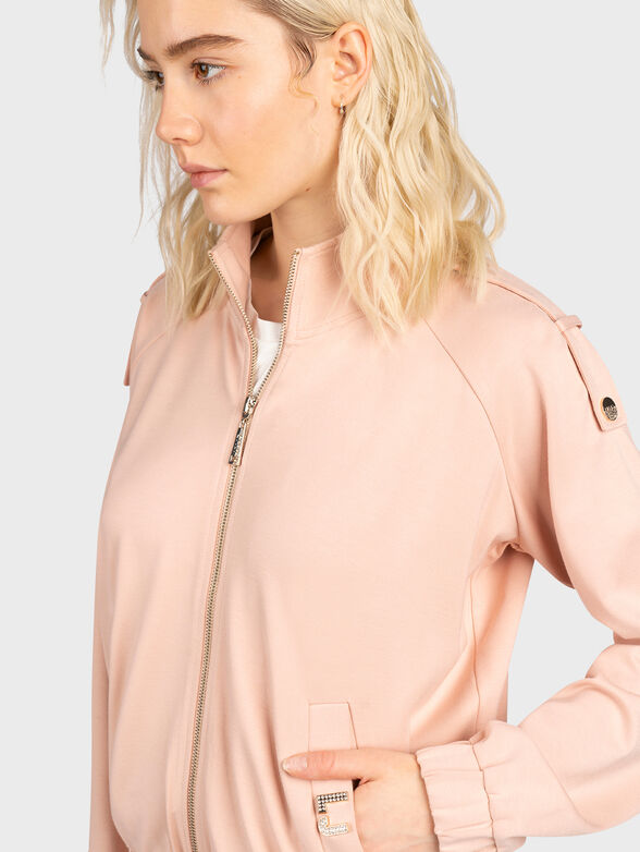 Sweatshirt with zip and shiny logo detail - 4