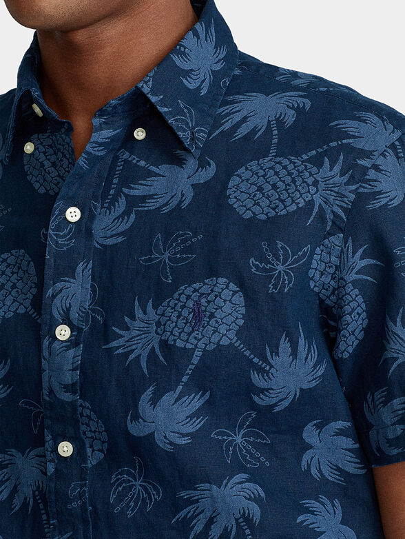 Linen shirt with tropical details - 3