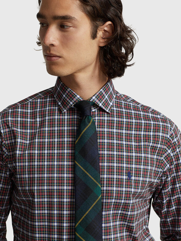 Checked shirt with logo embroidery - 4