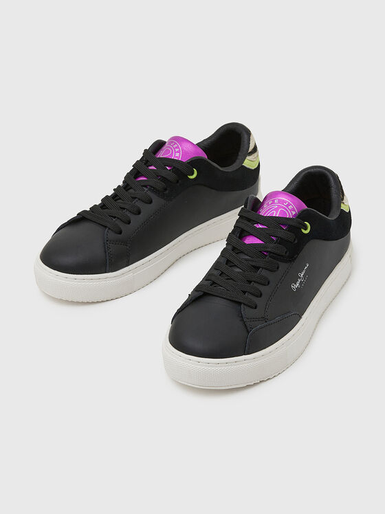 Черни спортни обувки ADAMS ARI с цветни вложки - 2