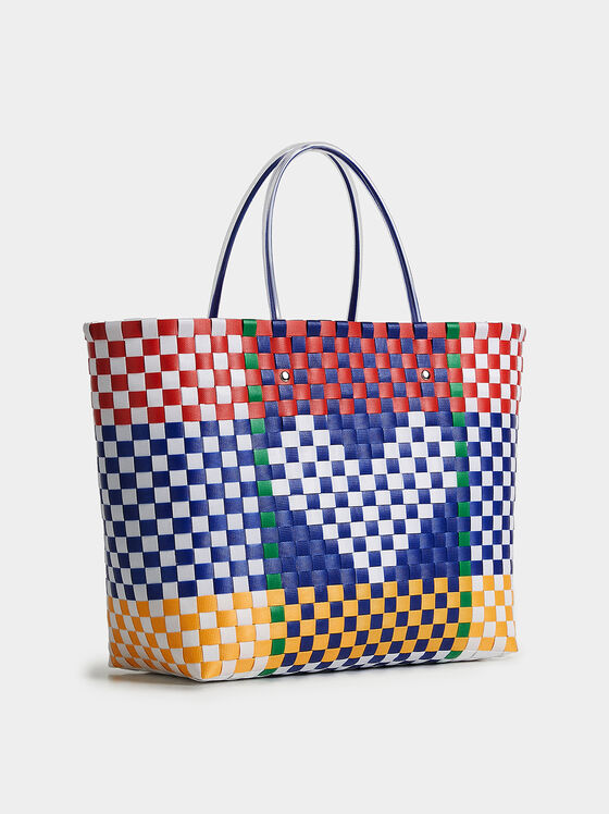 Многоцветна плетена чанта - 1