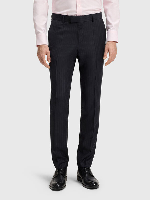 Wool slim fit suit with micro stripes - 2