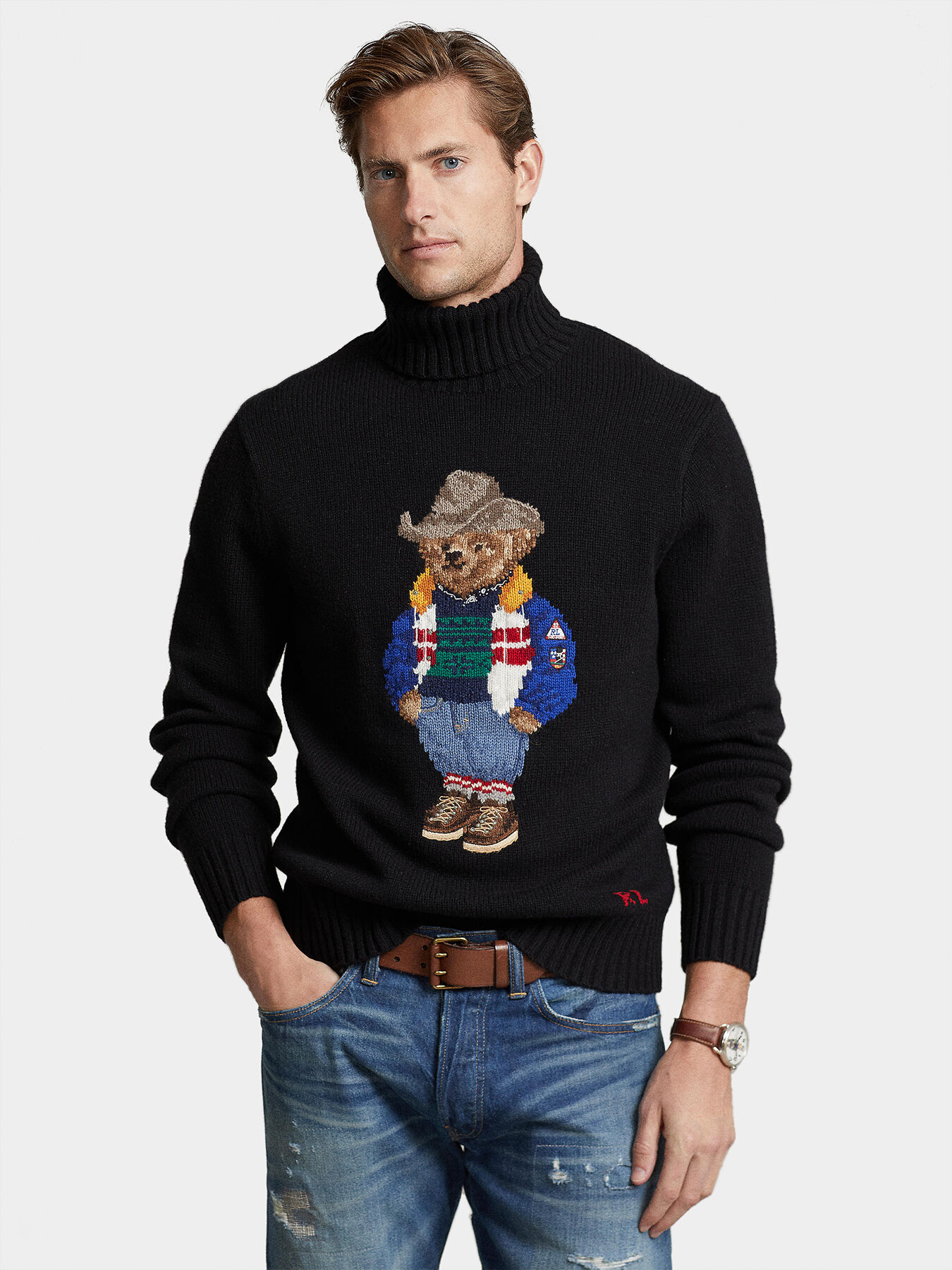 Sweater with turtleneck collar and Polo Bear motif brand POLO