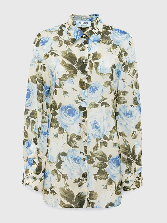 Long-sleeved shirt with floral print - 1