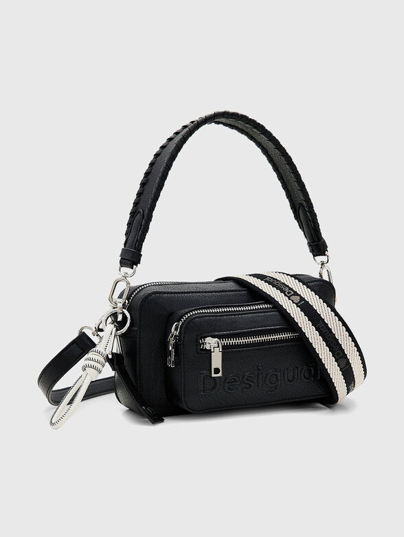 Embossed logo black crossbody bag - 4