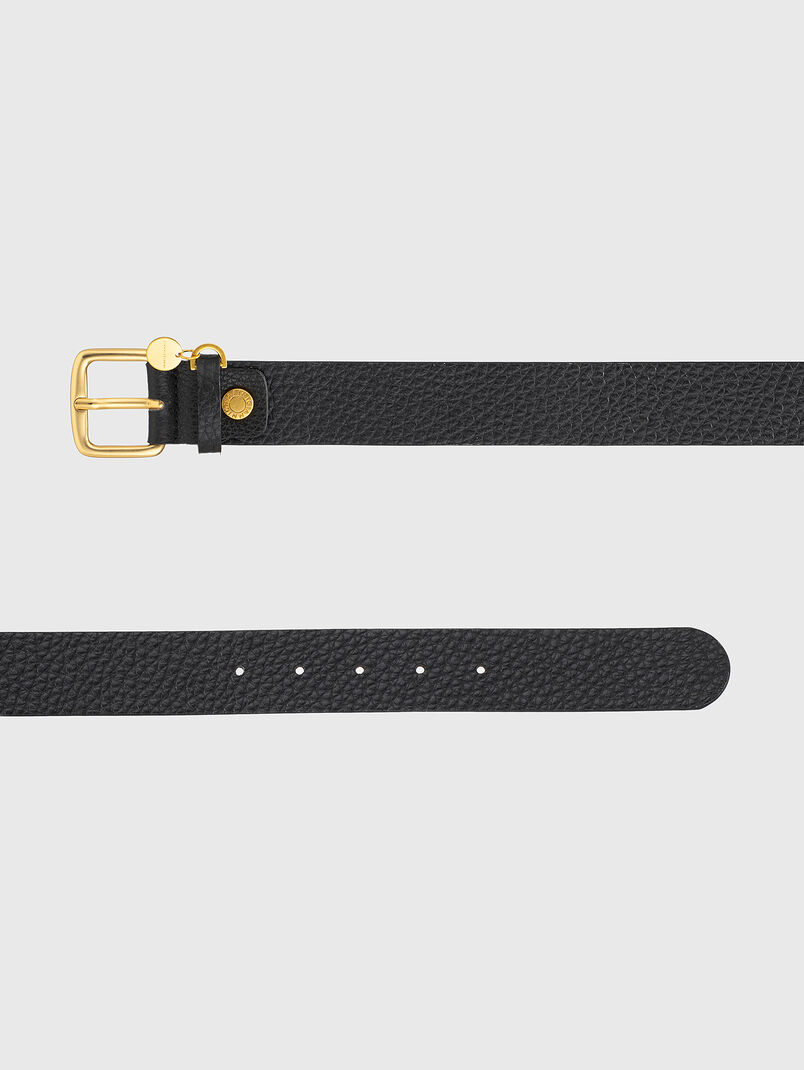 Black genuine leather belt - 3