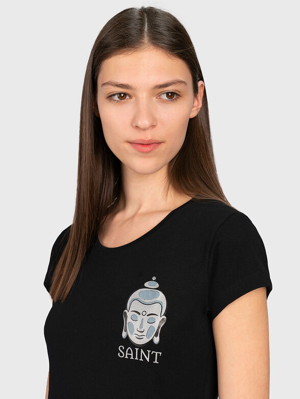 Black t-shirt with print - 2