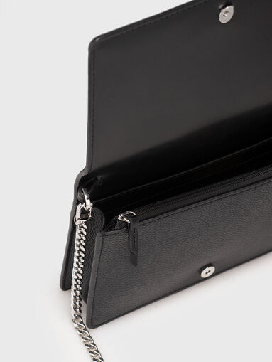 Leather crossbody bag with logo - 5