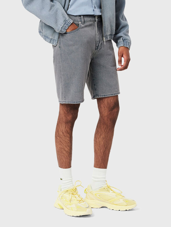 Denim shorts with logo - 3