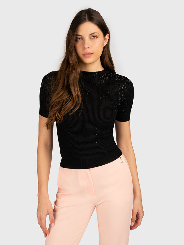 ALDA blouse in rips with rhinestones - 1